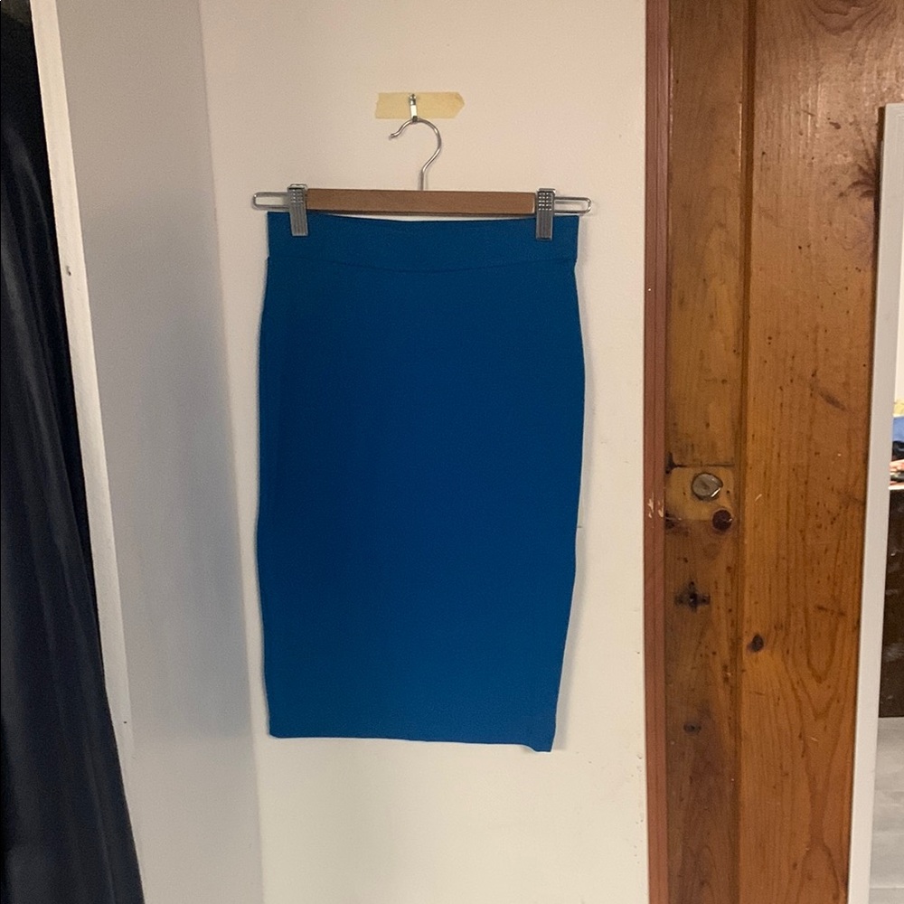 Forever 21 Blue Knee-Length Pencil Skirt